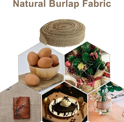 1" Wide Natural Burlap Fabric Roll - Image 7