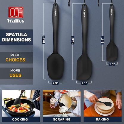 Walfos Mini Silicone Spatula Set of 3（600°F), Heat Resistant small Kitchen - Image 5