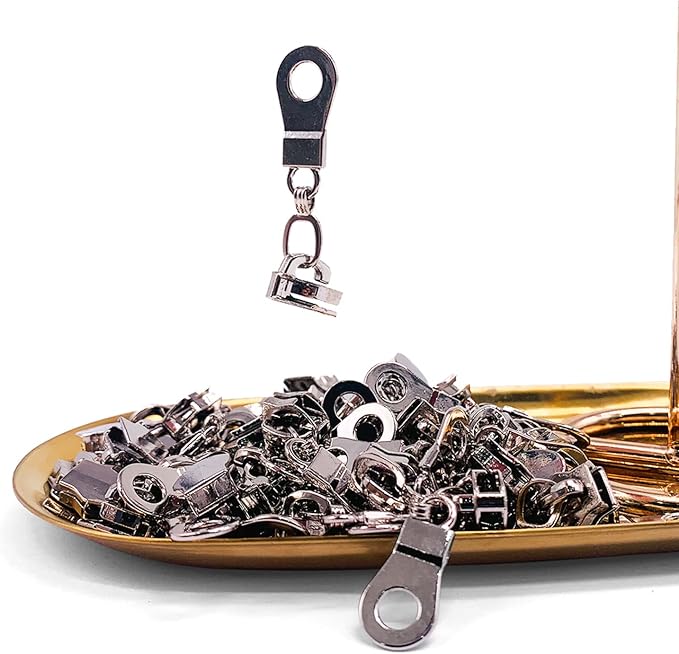 Sawoake 50PCS #5 Silver Metal Handle by Zipper