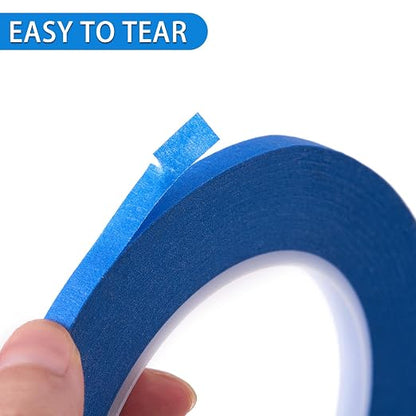 2 Pack 1/4" inch x 60yd Blue Painters Tape Easy Removal Thin Narrow Finishing - Image 5