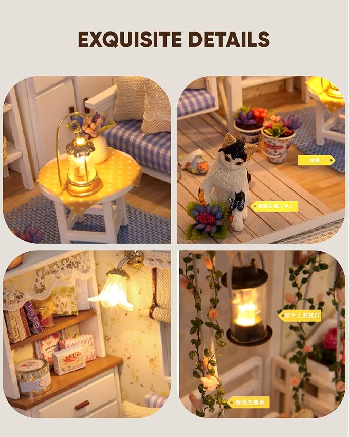 DIY Miniature House Kit – Mini Doll House Model Tiny Home Build Dollhouse - Image 6