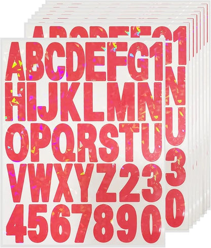Starboling Letter Stickers, 2 inch 8 Sheets Red Alphabet Sticker, Self Adhesive by Starboling