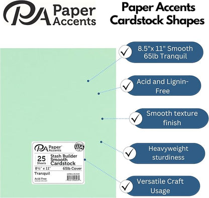 PA Paper Accents Stash Builder Cardstock 8.5" x 11" Tranquil, 65lb colored - Image 2