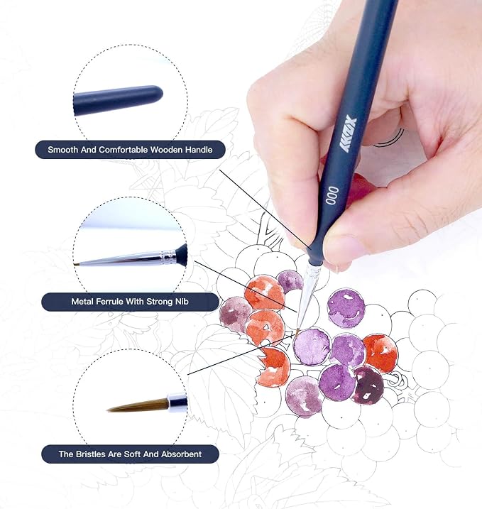 11Pcs Fine Detail Paint Brushes Set Fine Tip Paint Brush Miniature Mini Paints - Image 2