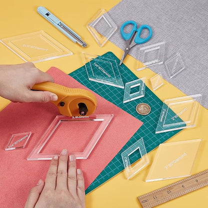 BENECREAT 16 Sizes Diamond Quilting Template, Acrylic Intricate Sewing Machine - Image 3
