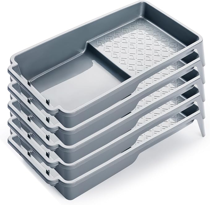 Mister Rui Paint Tray 4 Inch, 5 Pack, Plastic Paint Tray, Textured Paint Roller - Image 7