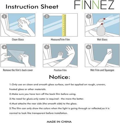 Finnez Window Privacy Film Window Film 3D No Glue Glass Sticker - Image 7