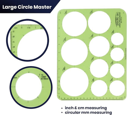 Pacific Arc Template: Large Circle Master, 11 Circles, 1.5" to 3.5" 8.5" x 11" - Image 3