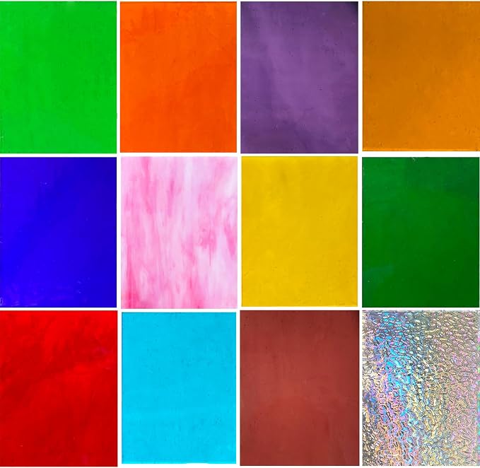 ILLUCKAI 12 Sheets Rainbow Transparent Stained Glass Sheet, 4 x 6 inch - Image 7