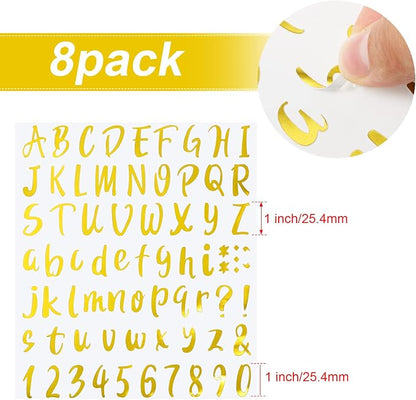 Outus 576 Pieces 8 Sheets Letters Stickers Self Adhesive Vinyl Letter Alphabet - Image 2