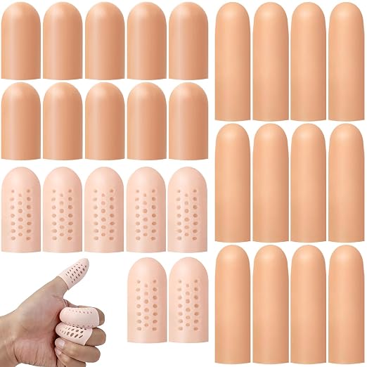 30 Pcs Gel Finger Protectors, Toe Caps Silicone Fingertips Protection, Reusable by Unknown
