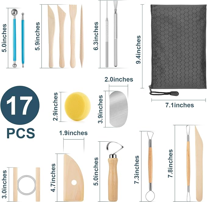 Pottery Tool Kit, Modeling Clay Sculpting Tools Kit, Ceramics Tools, Embossing - Image 2