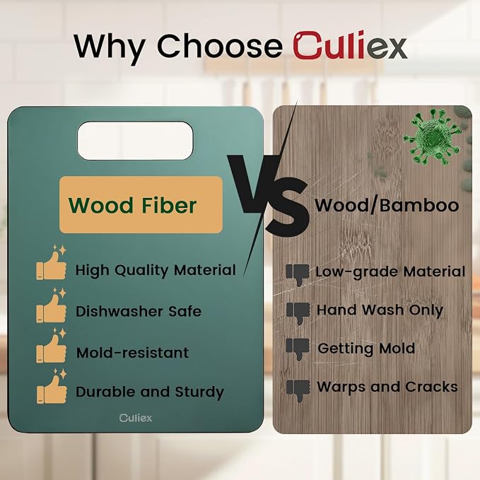 Cutting Boards for Kitchen, Wood Fiber Composite Cutting Board, Dishwasher Safe - Image 3