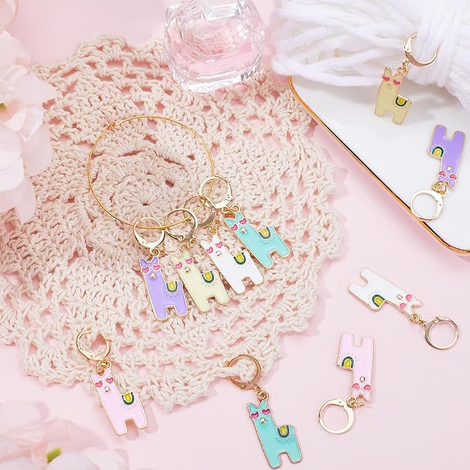SUNNYCLUE 1 Box 20pcs Crochet Knitting Markers Stitch Charms Alpaca Cute - Image 4
