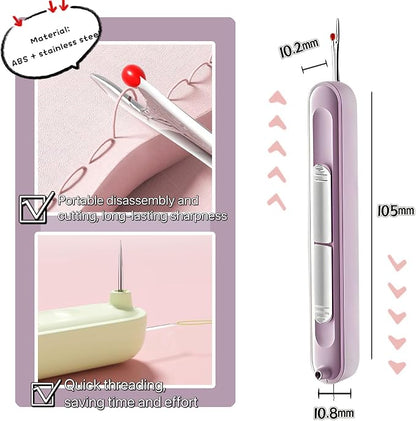 Upgraded 2 in 1 Automatic Needle Threaders Seam Ripper, Quilting Supplies - Image 6