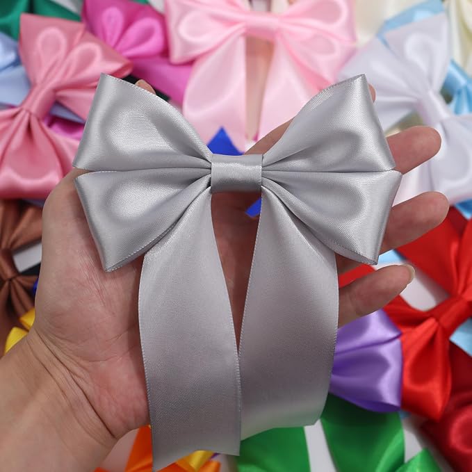 Gray Solid Satin Ribbon 1-1/2 Inch 25 Yards Solid Polyester Fabric Ribbon - Image 7