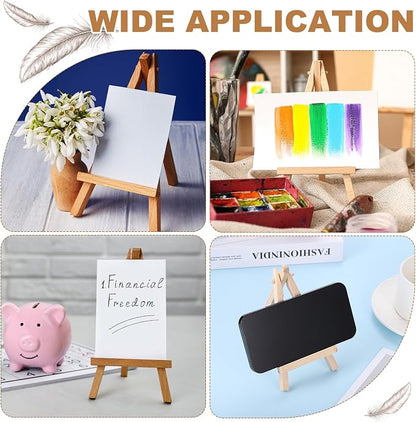 MECCANIXITY Mini Wood Display Easels, 5.9"x3.1"A-Frame Painting Tabletop Easels - Image 5