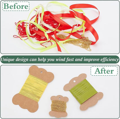 PH PandaHall 90PCS Ribbon Spools 3 Styles Ribbon Storage Organizer Flat Spool - Image 4