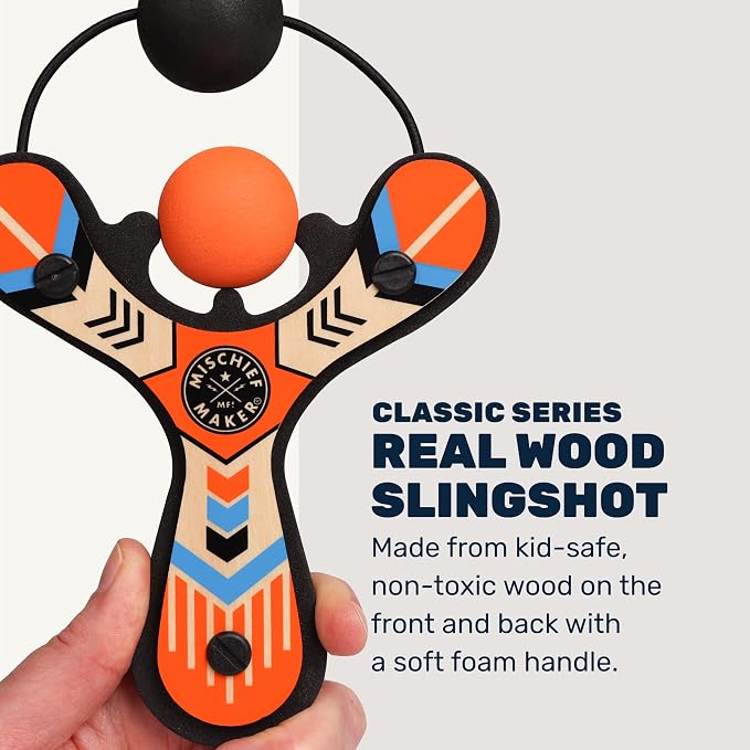 Mighty Fun! - Mischief Maker® Wooden Slingshot - Classic Series - Real Wood - Image 3