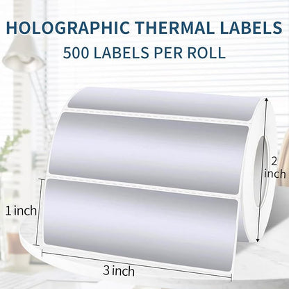 1" x 3" Silver Thermal Label Stickers, Waterproof Thermal Printer Sticker Labels - Image 2