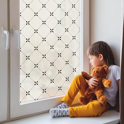DKTIE Geometric Art Stained Glass Window Film Bathroom Window Privacy Film - Image 2