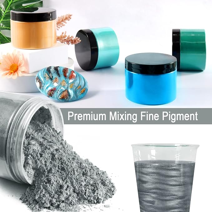 Ceya Mica Powder, 5.3oz/ 150g Silver Grey Pearlescent Effect Colorant Pigment - Image 4