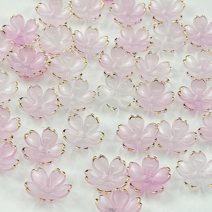 100pcs Acrylic Flower Beads, 19mm Cherry Blossom Plastic Gradient Flower Spacer by Unknown