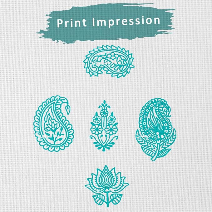 HASHCART® Elegant Designs Flower and Lotus Wooden Block Stamps Set of 5 - Image 3