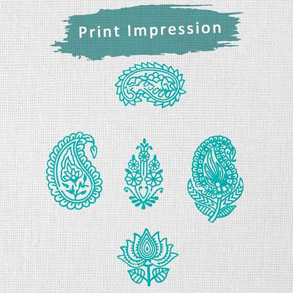 HASHCART® Elegant Designs Flower and Lotus Wooden Block Stamps Set of 5 - Image 3