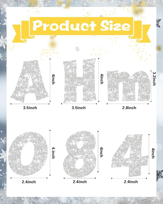 237 Pcs Glitter Bulletin Board Letters, Numbers and Punctuation, Poster Board - Image 3