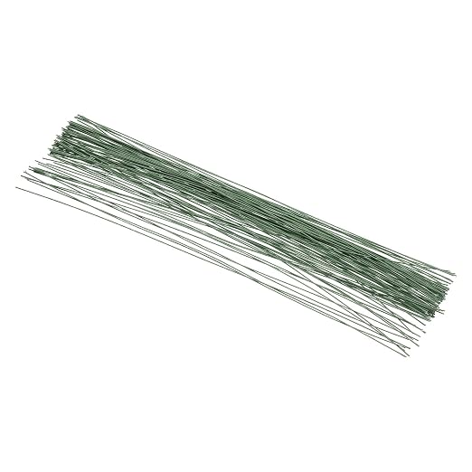 PATIKIL 20 Gauge 16" Floral Stem Wire, Dark Green by PATIKIL
