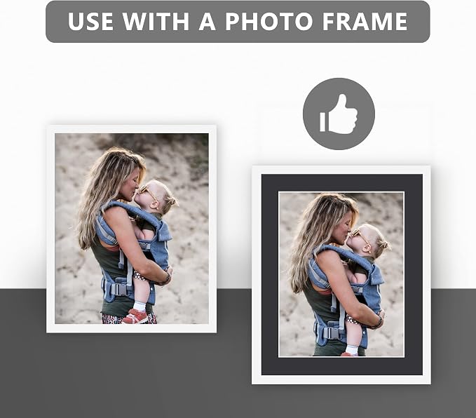 10 Pack Pre-Cut 11 x 14 Black Picture Mats - Image 7