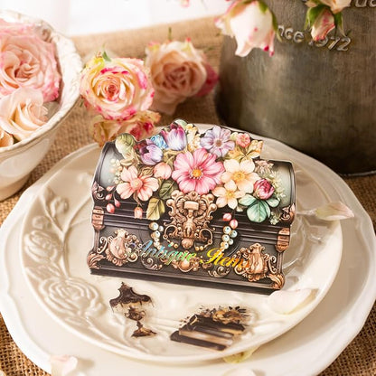 240Pcs PET Scrapbook Stickers Vintage Floral Designs - Image 4