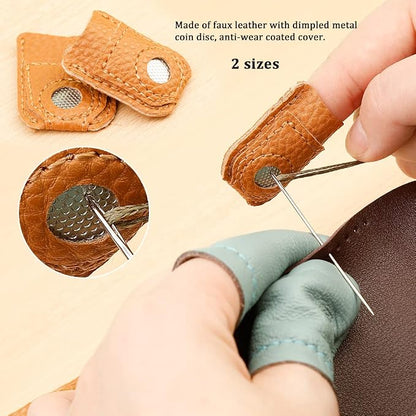 10pcs Hand-Working Sewing Thimble, Metal Finger Shield Ring, Leather Coin - Image 5
