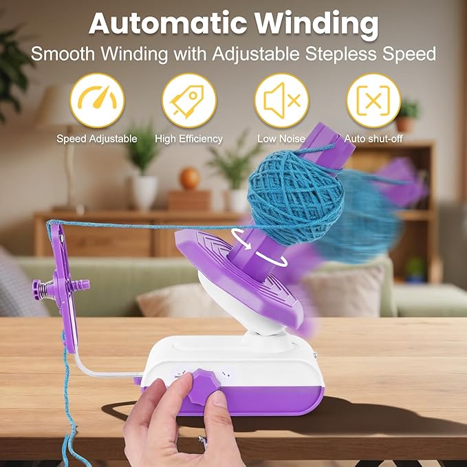 Electric Yarn Winder, Large Capacity 13oz Yarn Ball Winder - Image 2