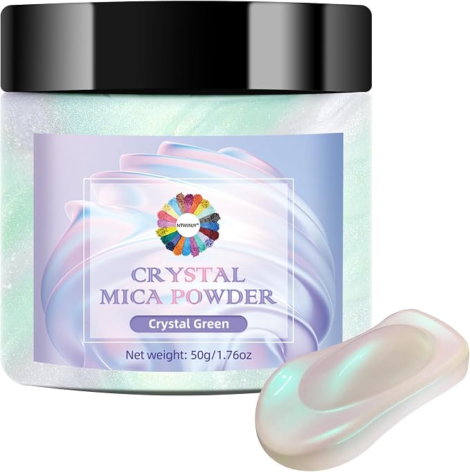 Crystal Green Mica Powder for Epoxy Resin，Natural Shimmer Mica Powder Used for by NTWJNJY