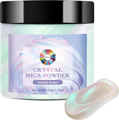 Crystal Green Mica Powder for Epoxy Resin，Natural Shimmer Mica Powder Used for by NTWJNJY