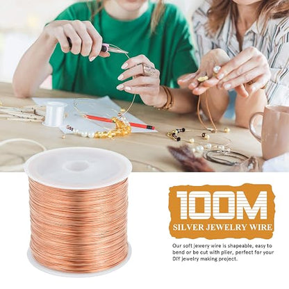 28 Gauge Craft Wire Jewelry Wire 100M/0.3mm Rose Gold Plated Thin Brass Wire - Image 2