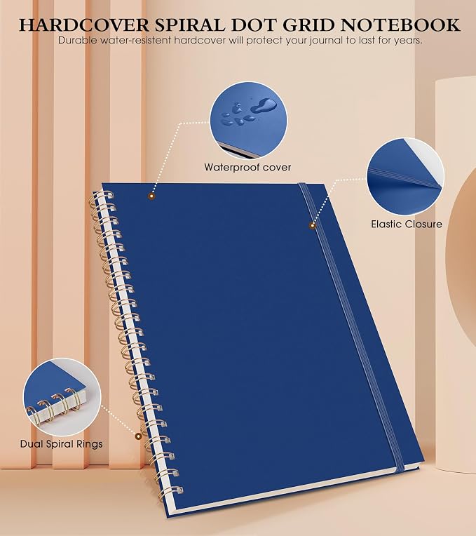 Dotted Notebook, Spiral Notebook Journal 8.5” x 11”, A4 Large Dot Grid Notebooks - Image 3