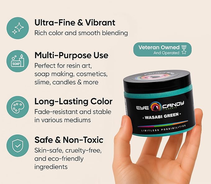 Eye Candy Pigments Premium Green Mica Powder - Image 4