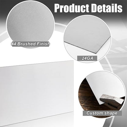 2 Pcs 430 Stainless Steel Sheet Metal 12 x 6 Inches 24GA Metal Plates Panel #4 - Image 3