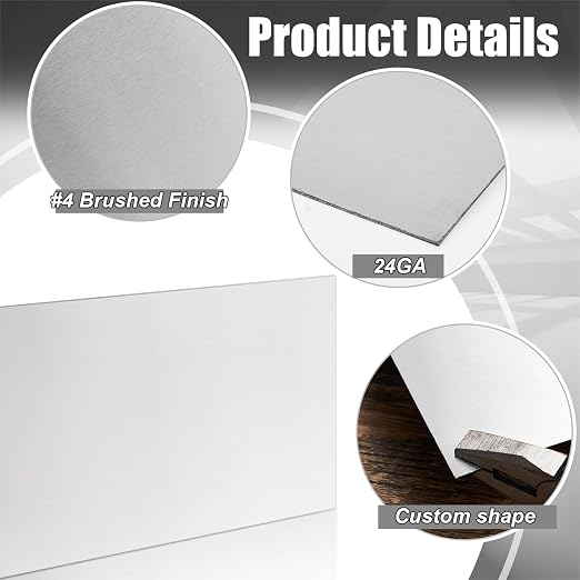 1 Pcs 430 Stainless Steel Sheet Metal 12 x 4 Inches 24GA Metal Plates Panel #4 - Image 3