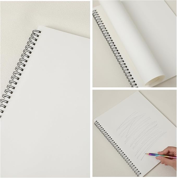 Qilery 24 Pcs 8.5 x 11'' Sketch Book Pads Bulk 30 Sheets Each Spiral Sketchbook - Image 5