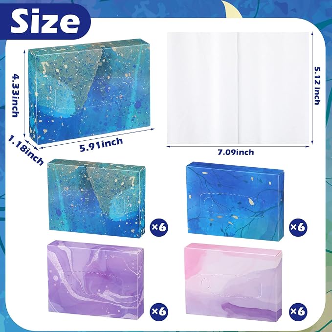 Yinder 24 Packs 960 Sheets Tissue Cube Car Facial Boxes Disposable Facial - Image 2