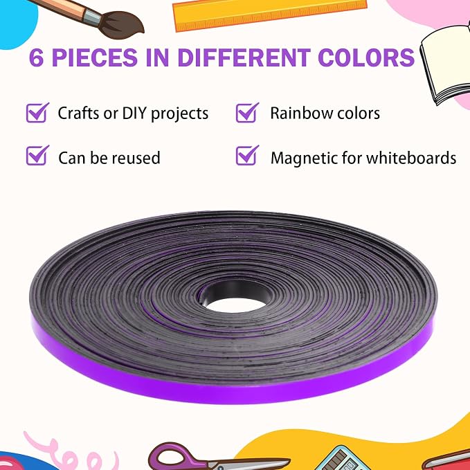 Magnetic Tape Roll Thin Strips, 0.39 Inch x 33 Feet Magnetic Board Dividers - Image 4