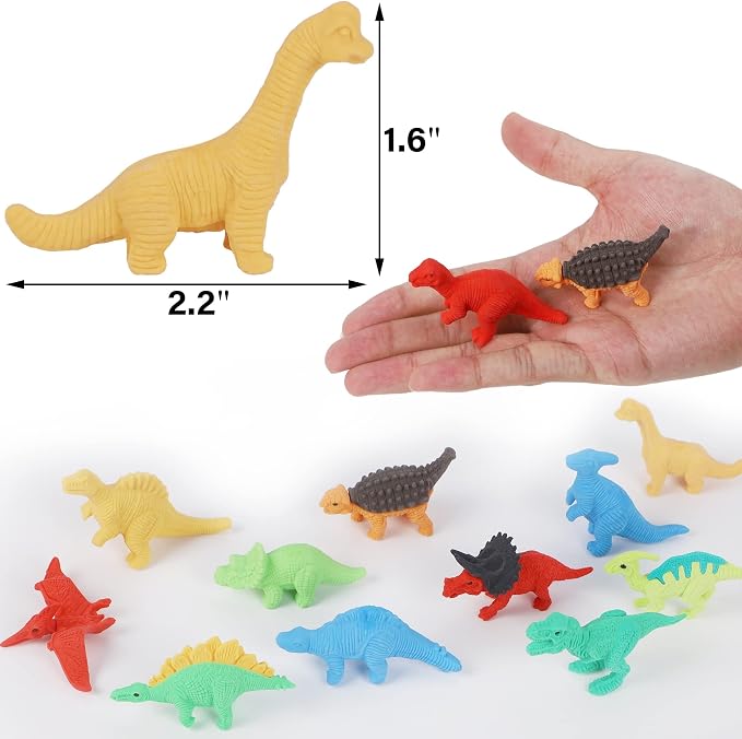 72 Pcs Animal Erasers for Kids, Dinosaur 3D Puzzle Eraser Bulk, Mini Dinosaur - Image 2