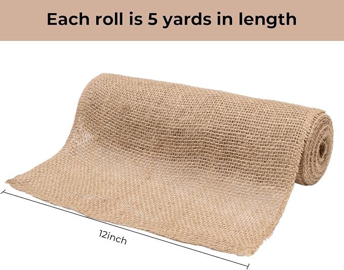 12 Inch Natural Burlap Fabric Roll - Image 2