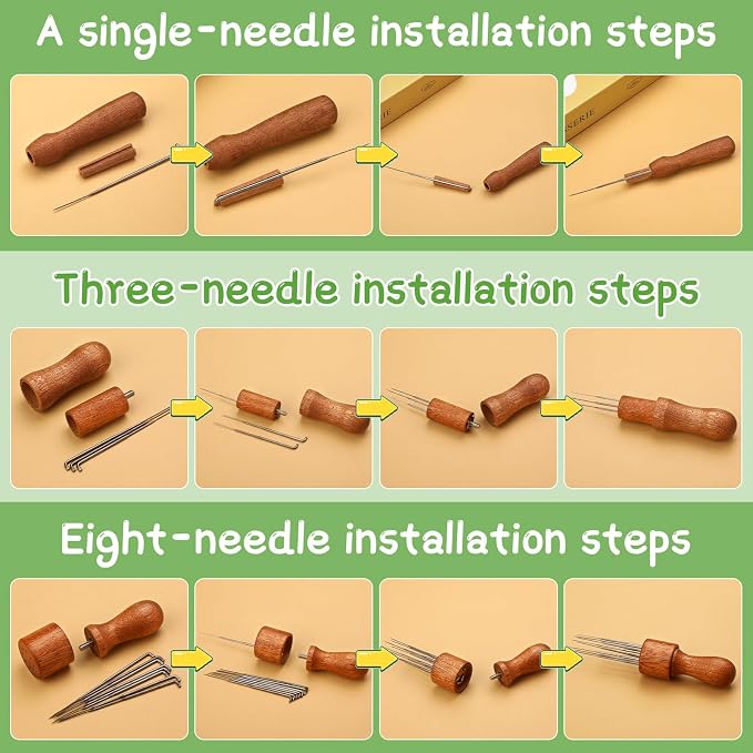 OEHPICC 128 Pcs Needle Felting Tools, 6×6 Inch Wool Felting Pad, Felting Tools - Image 5