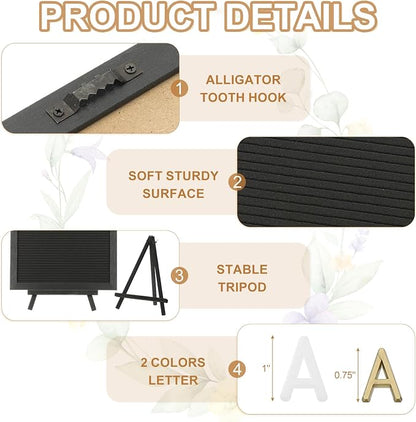 PATIKIL Felt Letter Board, 12x16Inches Black Wooden Changeable Message Board - Image 3