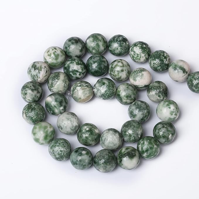 45pcs 8mm Natural Green Spot Stone Stone Beads - Image 5